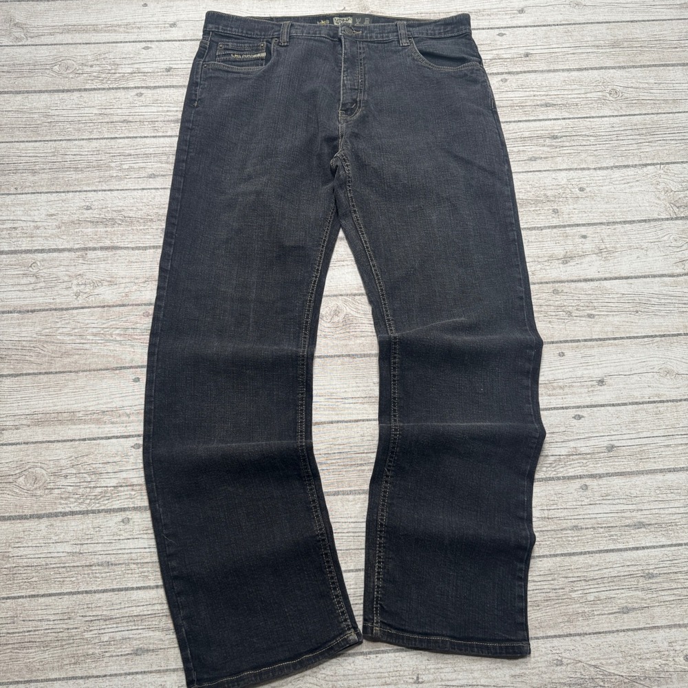 Y2K Urban Star Jeans Men's 38x33 Black Denim Straight Relaxed Streetwear Skater
